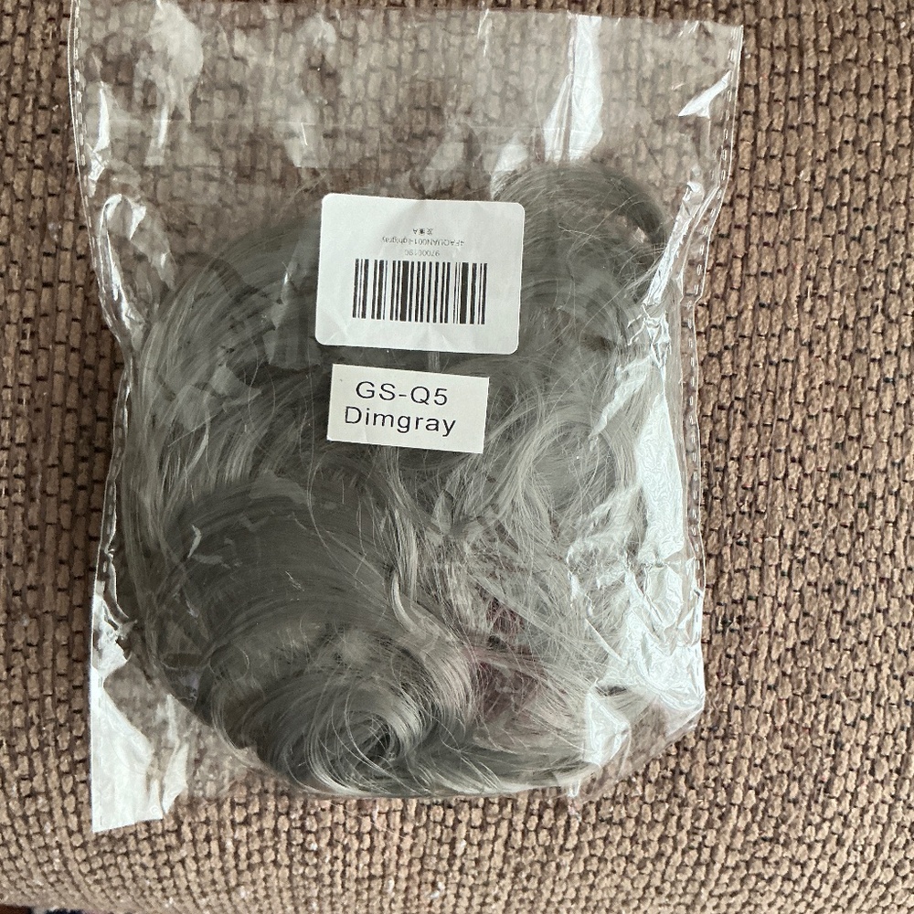 Grey messy bun hairpiece